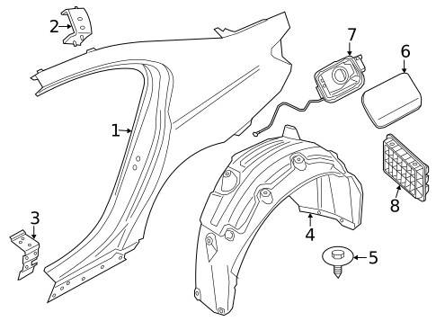 Quarter Panel & Components for 2021 BMW 530e #0