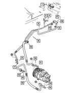 5019242AA - Air Conditioning &amp; Heater: A/c Check Valve Cap for Chrysler: 300, 300M, Concorde, Pacifica, PT Cruiser, Sebring, Town &amp; Country, Voyager | Dodge: Caravan, Charger, Durango, Grand Caravan, Intrepid, Magnum, Ram 1500, Ram 2500, Stratus | SRT: Viper Image