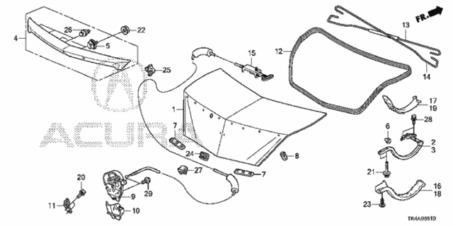 Trunk Lid for 2014 Acura TL #0