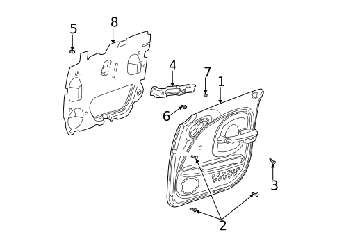 Interior Trim - Front Door for 2002 Chrysler PT Cruiser #0