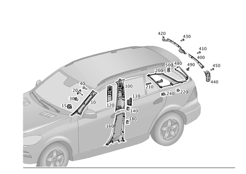 Trim for a, B, C and D-Pillar for 2016 Mercedes-Benz GLE400 #0