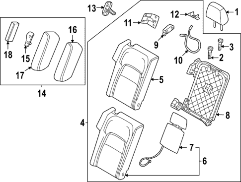 Rear Seat Components for 2023 Nissan ARIYA #1
