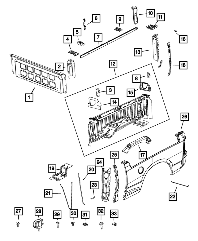 68027843AA - Body Sheet Metal Except Doors: Front Box Panel, Left for Mopar Image