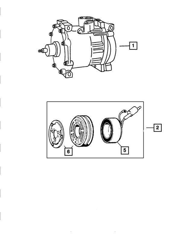 55056095AB - Air Conditioning &amp; Heater: Air Conditioning Compressor for Mopar Image