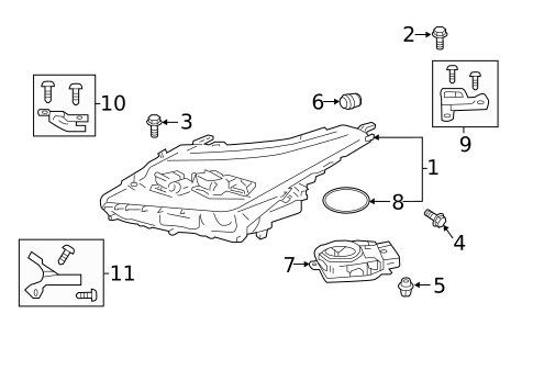 Headlamp Components for 2018 Lexus RX450hL #1