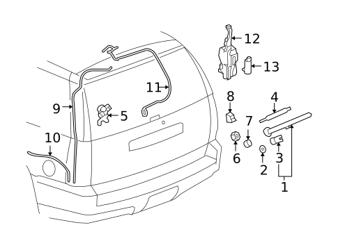 Rear Wiper Components for 2007 Chevrolet Suburban 1500 #0