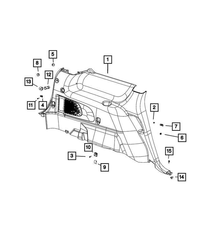 1JW29DX9AC - Interior Trim: Quarter Trim Panel for Mopar Image