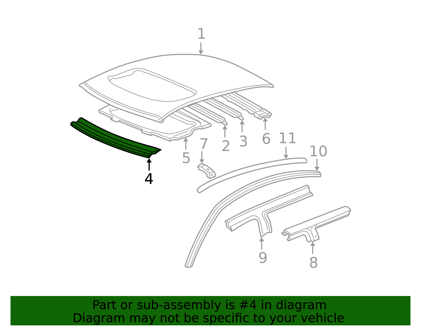 2003-2004 Toyota Avalon Windshield Header 63102-AC903 | MotorMotor