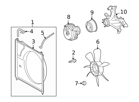 Cooling Fan for 2009 Toyota Sequoia #0