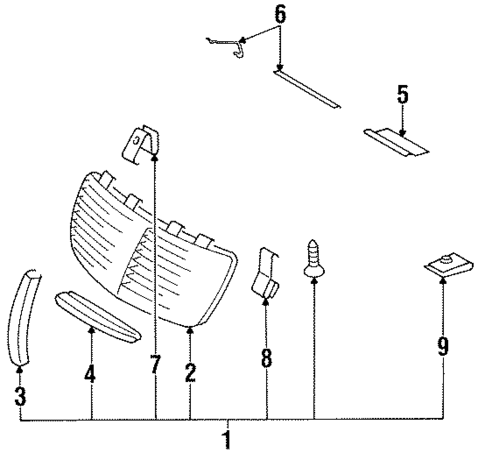 Grille & Components for 1993 Mercedes-Benz 400 SEL #0