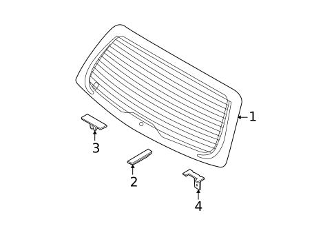 Glass - Lift Gate for 2010 Hyundai Elantra #0
