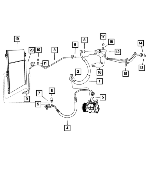 Air Conditioner and Heater Plumbing for 2012 Jeep Grand Cherokee #0