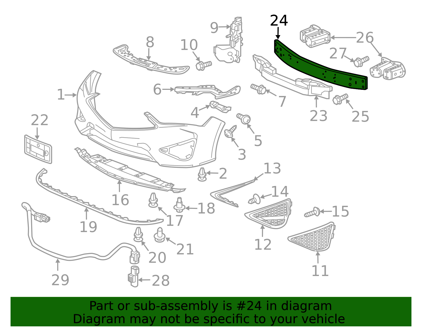 Front Grille Molding For 04-05 Acura TSX WV93M7