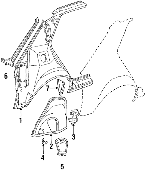Inner Structure & Rails for 1988 Dodge Omni #0