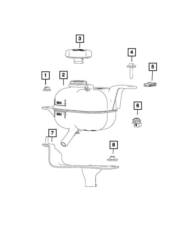 68238828AB - Cooling: Coolant Bottle Bracket for Mopar Image image