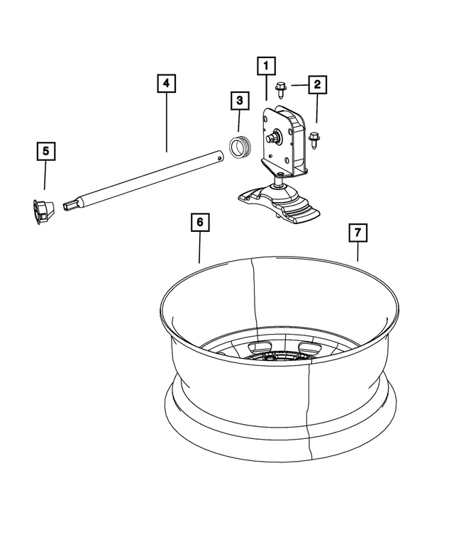 68453827AC - Wheels: Spare Tire Carrier Winch for Mopar Image image