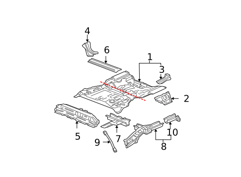 Rear Floor & Rails for 2006 Honda CR-V #0