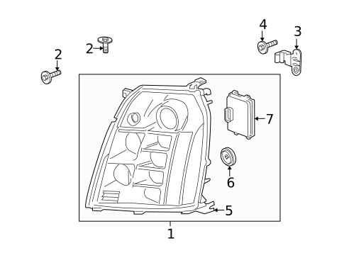 Headlamp Components for 2013 Cadillac Escalade #1