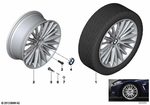 36116856219 - Wheels: Gloss-Turned Light Alloy Rim for BMW: 320i, 320iX, 328d, 328dX, 328i, 328iX, 335i, 335iX, 428i, 428iX, 430i, 430iX, 435i, 435iX, 440i, 440iX, Hybrid 3 Image image
