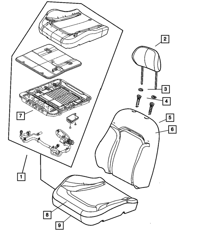 5126304AA - Interior Trim: Occupant Classification System Bladder Repair Kit, Passenger for Jeep: Liberty Image