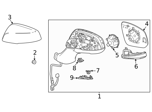 Outside Mirrors for 2022 Toyota Highlander #0
