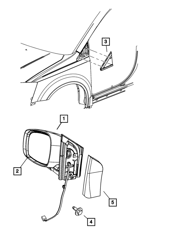 1AB731LBAF - : Outside Rear-View Mirror, Left for Mopar Image