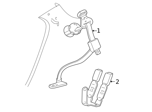 Rear Seat Belts for 2001 Mercury Sable #1