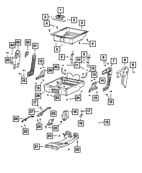 Front Seats - Adjusters, Recliners, Shields and Risers for 2022 Ram 3500 #0