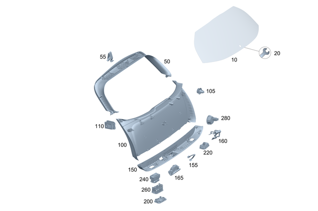 254793000064 - : Rear Spoiler Attachment for Mercedes-Benz Image