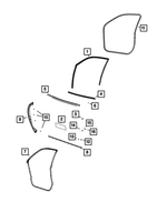 68040034AE - Doors, Door Mirrors and Related Parts: Front Door Belt Weatherstrip, Right for Mopar Image