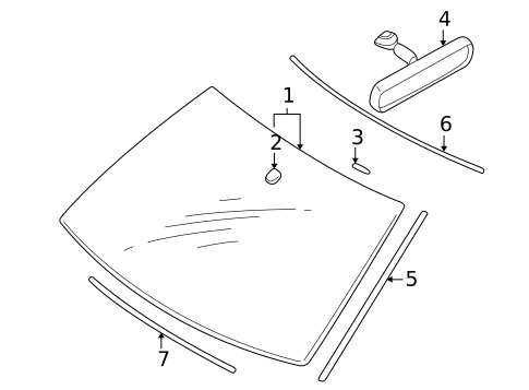 Glass - Windshield for 2007 Mitsubishi Lancer #0