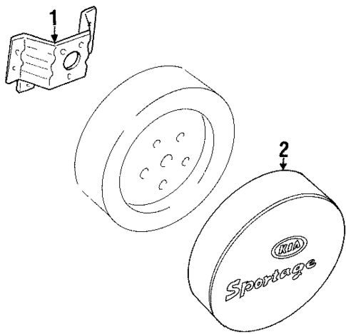 Spare Tire Brackets for 2002 Kia Sportage #0