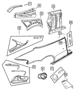 4655945AB - Body Sheet Metal Except Doors: Belt Reinforcement Extension, Left for Chrysler: Sebring Image