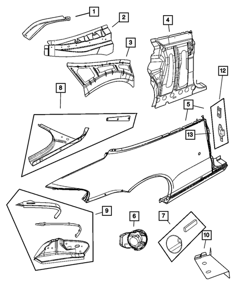 Quarter Panels for 2002 Chrysler Sebring #0
