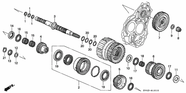 AT Secondary Shaft (V6) for 1995 Honda Accord #0