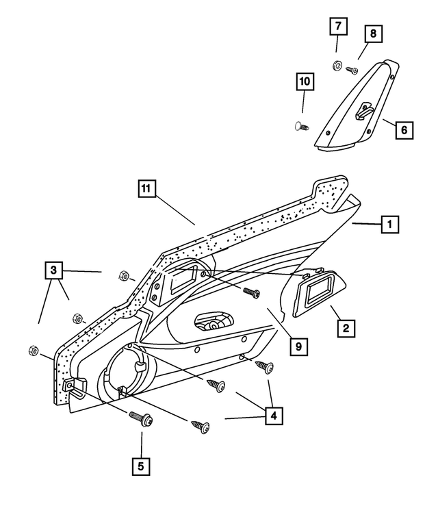 4658887 - Interior Trim: Front Door Glass Run With Weatherstrip Push Pin for Mopar Image
