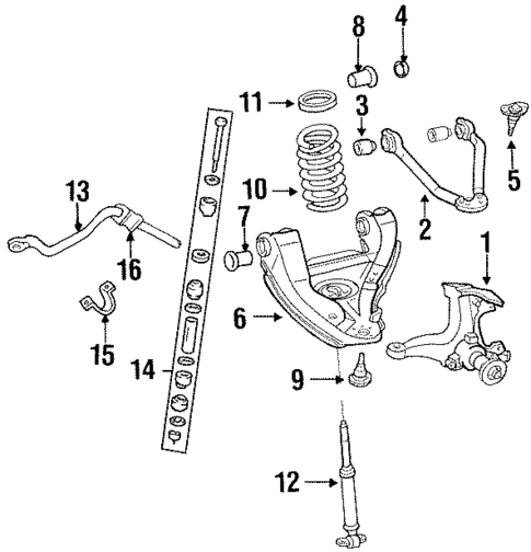 Stabilizer Bar & Components for 1991 Chevrolet K2500 Pickup #1