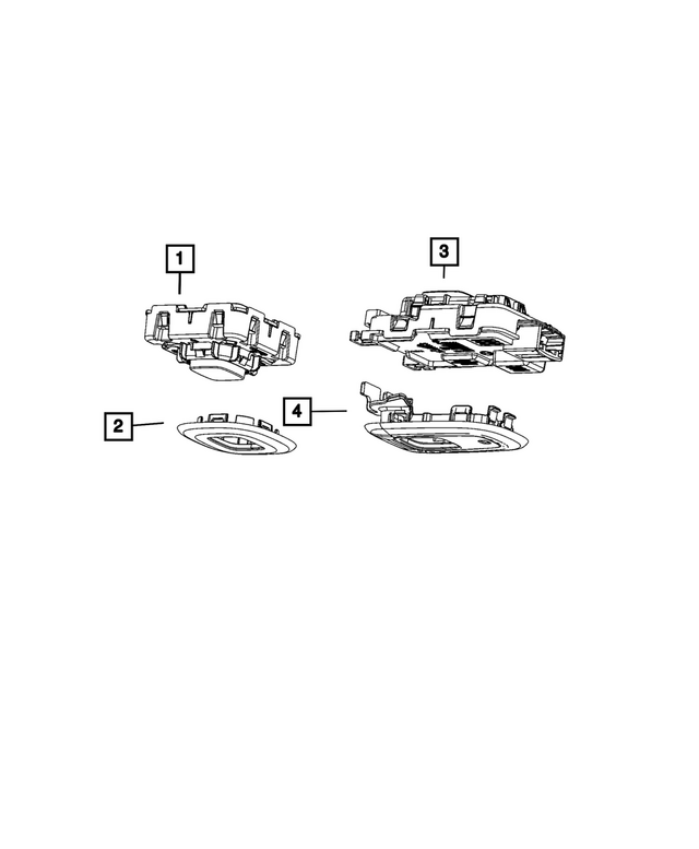 6ZH11TX7AC - Interior Trim: Reading Lamp for Dodge: Charger Daytona | Jeep: Grand Cherokee, Grand Cherokee L, Grand Wagoneer, Wagoneer, Wagoneer S Image