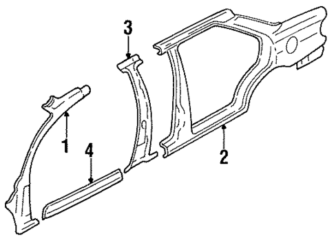 Center Pillar & Rocker for 1995 Kia Sephia #0