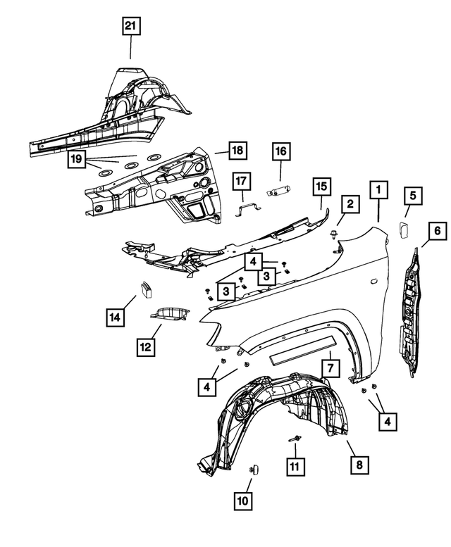 68036197AA - Body Sheet Metal Except Doors: Fender Mounting Rear Bracket, Right Or Left for Mopar Image