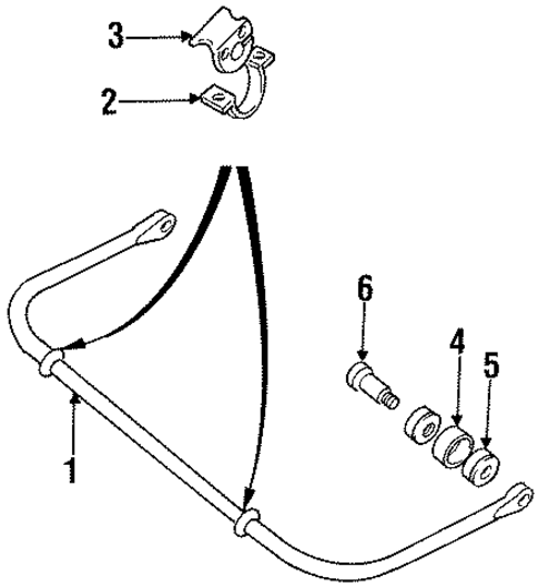 Stabilizer Bar & Components for 1998 Land Rover Discovery #1
