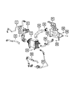 6104370AA - Cooling: Hex Head Bolt And Coned Washer for Chrysler: 200, Pacifica, Sebring, Town &amp; Country, Voyager | Dodge: Avenger, Charger, Dart, Durango, Grand Caravan, Journey, Nitro, Ram 1500, Ram 2500, Ram 3500 | Fiat: 500 | Jeep: Cherokee, Compass, Gladiator, Grand Cherokee, Grand Cherokee L, Grand Cherokee WK, Grand Wagoneer, Liberty, Patriot, Renegade, Wagoneer, Wrangler, Wrangler JK | Ram: 1500, 1500 Classic, 2500, 3500, C/V, ProMaster 1500, ProMaster 2500, ProMaster 3500 Image