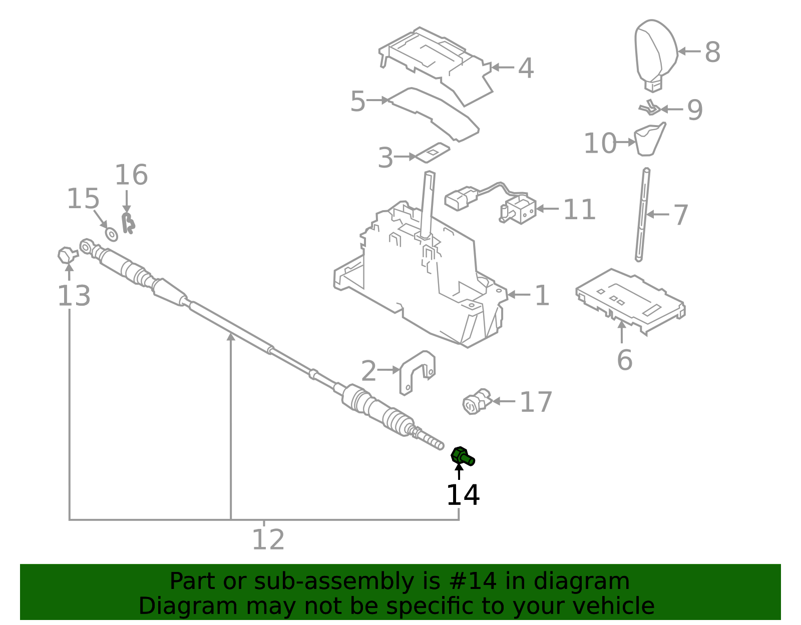 2017-2025 Subaru Control Cable Nut 33058GA010 | SubaruParts.com ...
