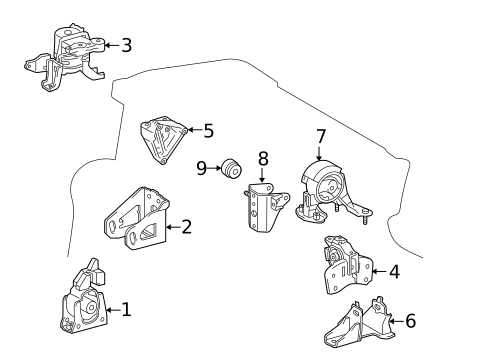 Engine & Trans Mounting for 2015 Toyota Prius V #0
