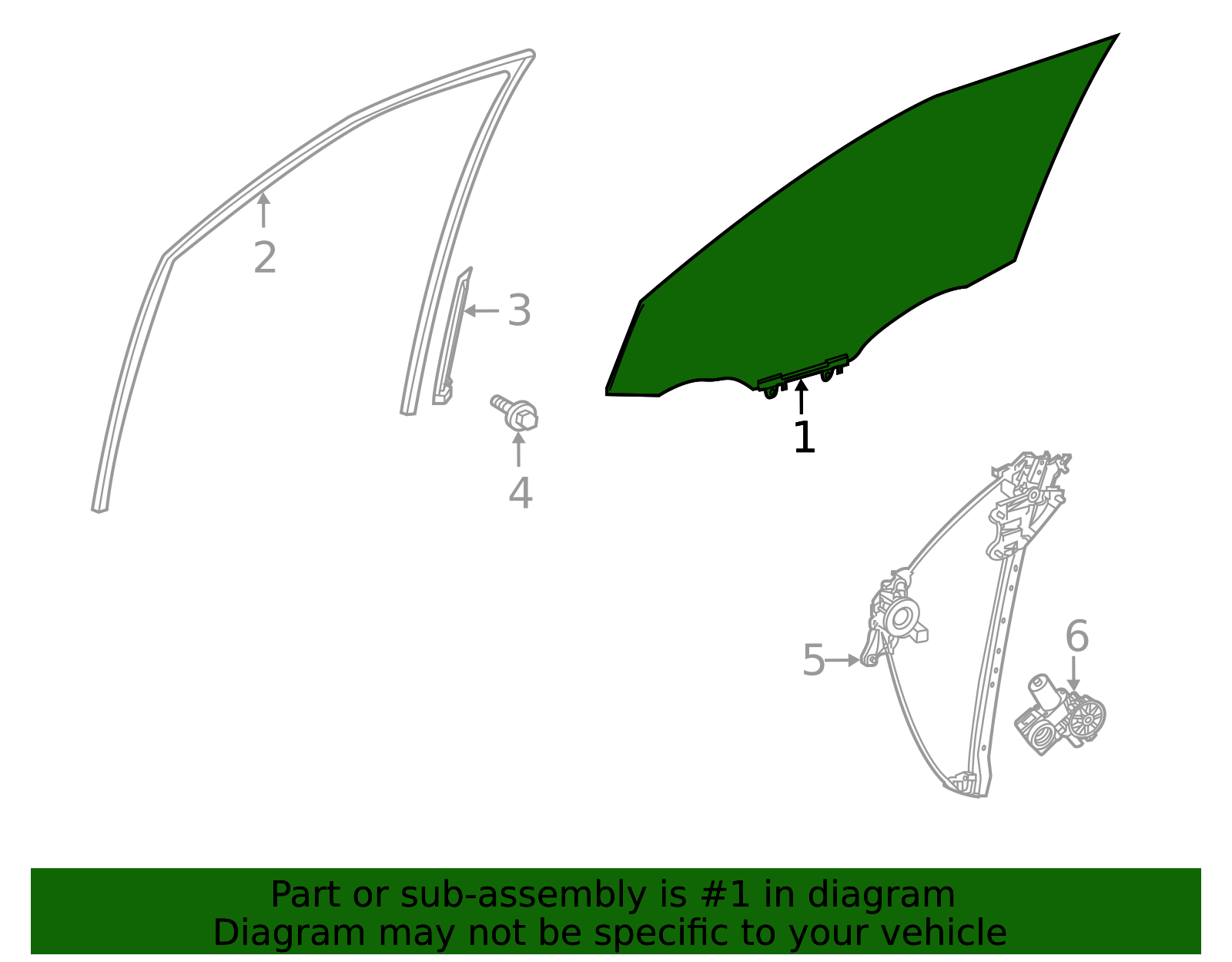 2020-2025 Toyota Highlander Door Glass 68102-0E110 | Toyota Parts