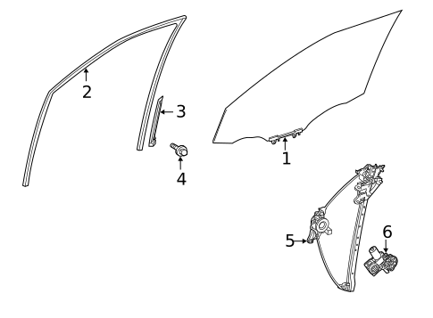 Glass - Front Door for 2022 Toyota Highlander #0