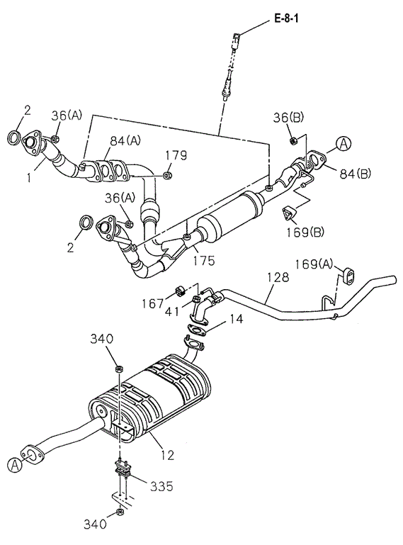 Exhaust Pipe (3) for 1997 Honda Passport #0