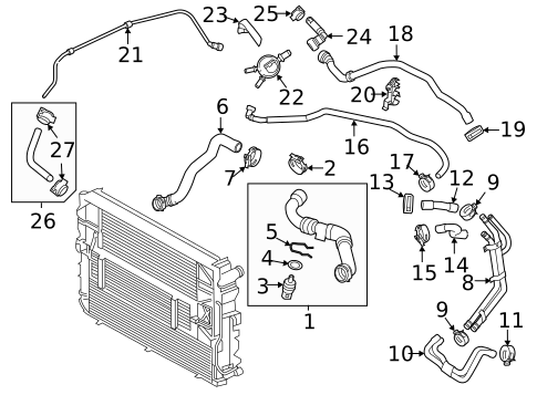 Radiator Hoses for 2017 Porsche Cayenne #0