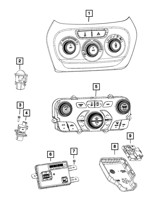 68268153AA - : Vehicle Feature Controls Center Stack for Mopar Image