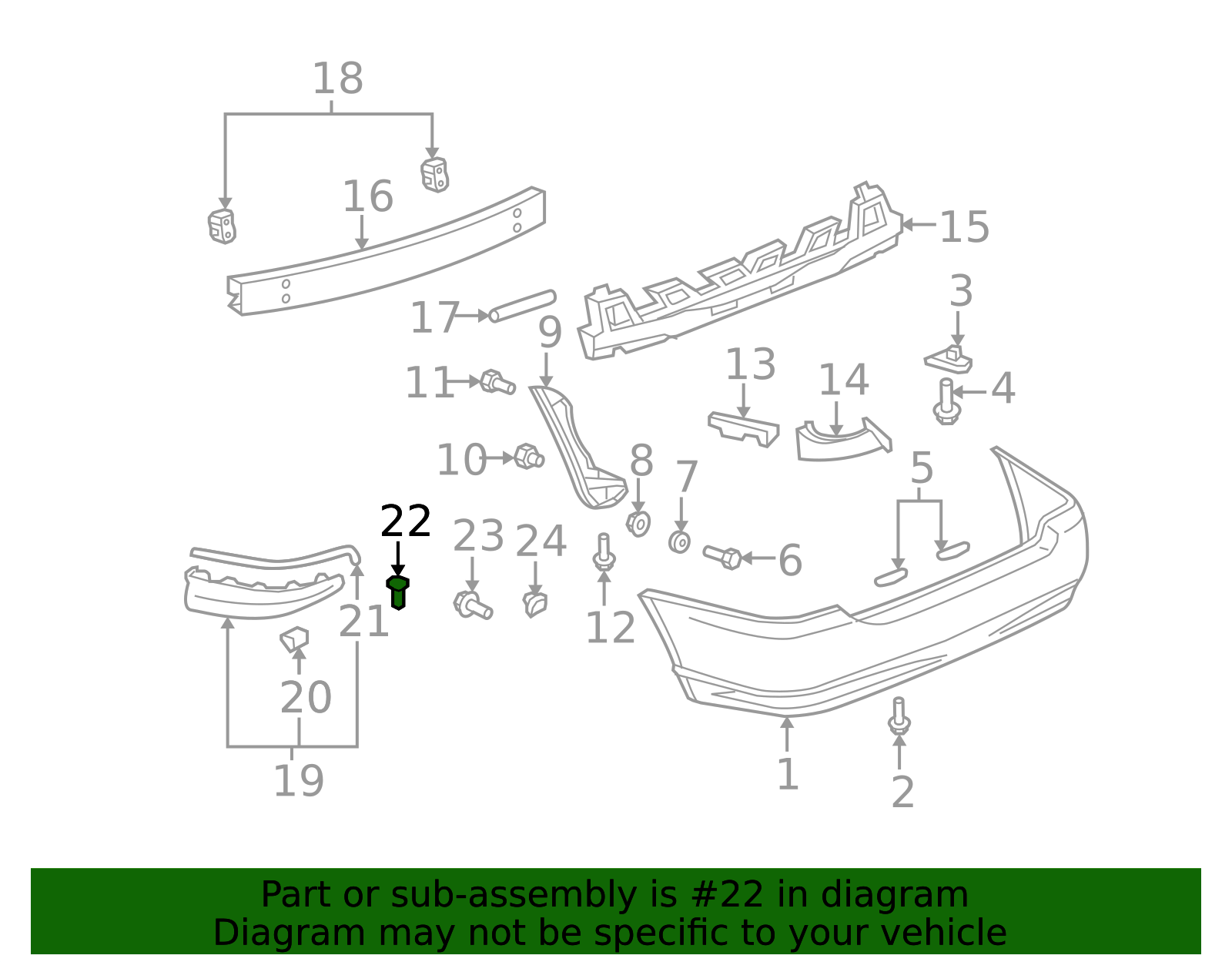 2003-2008 Toyota Rear Spoiler Clip 76853-10010 | Toyota Parts Center
